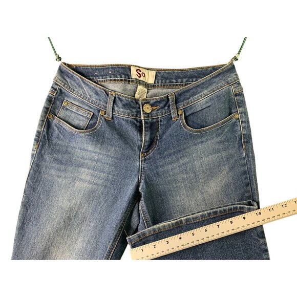 So Womens Size 9 Bootcut  Jeans Flap Back Scorpio Flare Blue Denim DJBS211511 - Picture 4 of 8